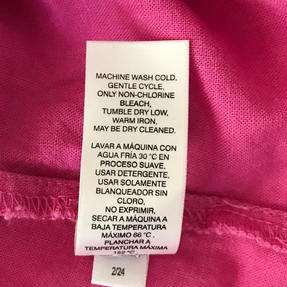 CHICO’S Pink Blouse Top Linen Blend 3/4 Sleeves Fray Trim Women’s Size XL Size 3 - Picture 16 of 16